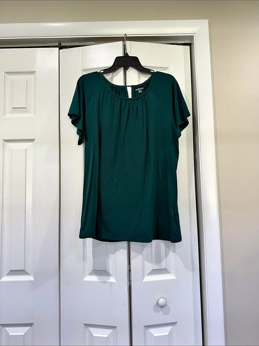 Green Flutter Sleeve Top
